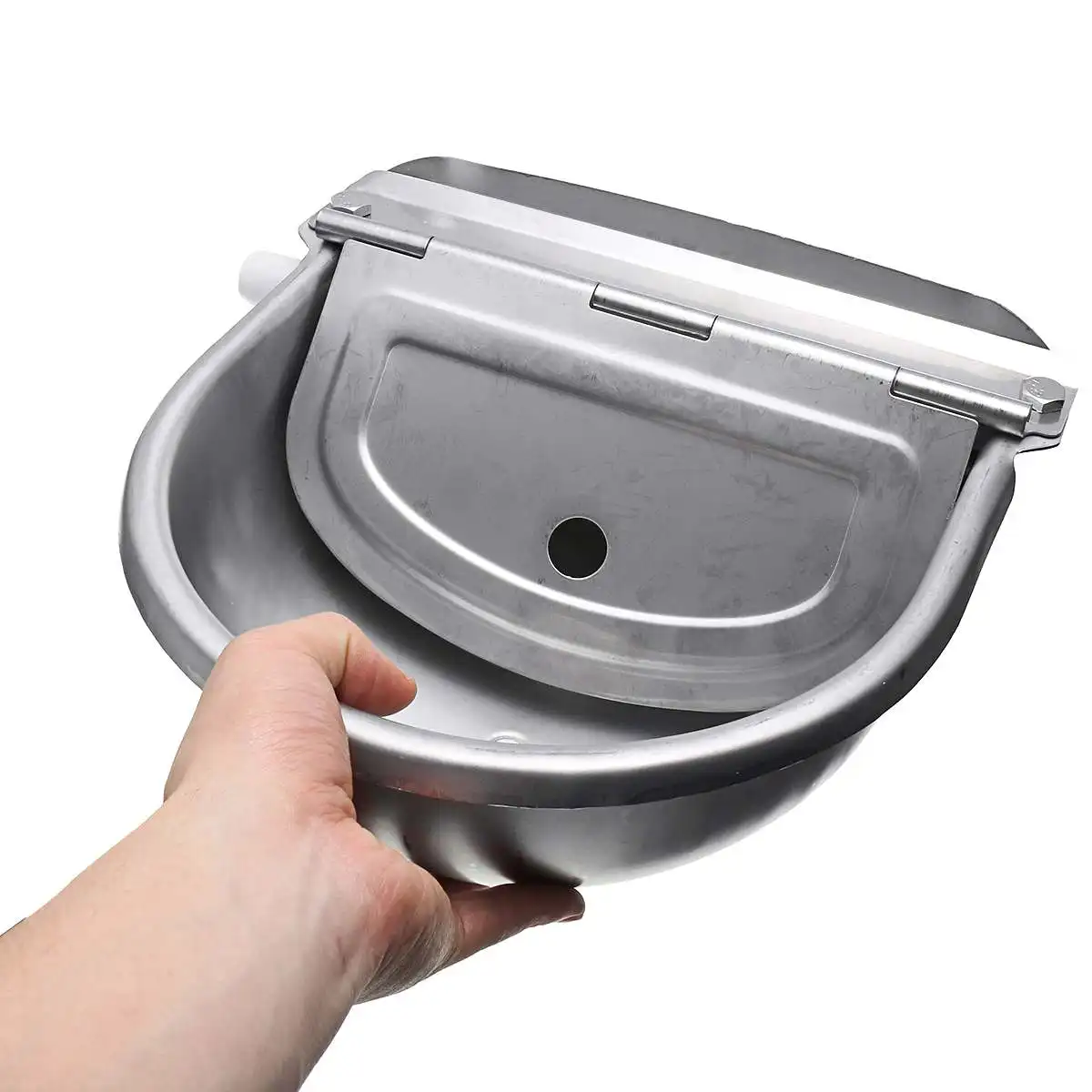 

4L 304 Stainless Steel Water Trough Bowl Horses Goats Sheep Pig Float Bowl Automatic Waterer Drinking Bowl Cattle Tool Accessory
