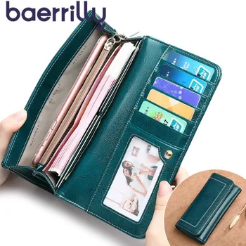 

Trend Genuine Leather Wallet Hollow Out Women Wallet Long Coin Purse Zipper Money Pocket Female Clutch Bags Card Holder Cartera