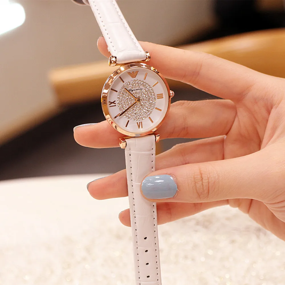

2019 New Arrival France Popular Quartz Watch for Women Simple Fashion Diamond Dial Rope Strap Watch for Student