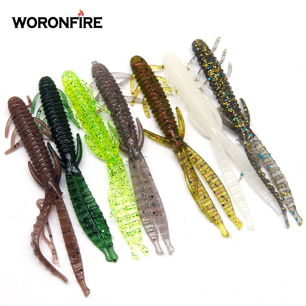 

8cm/10cm Soft Bait For Fish 10pcs/lot Bamboo Shrimp High Quality Soft Baits For Mandarin Fish Perch Bass Has Good Results