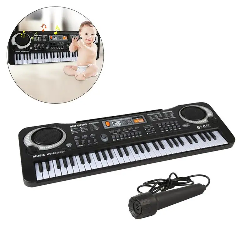Creative Children's Musical Instrument Portable 61-Key Electronic Organ With Microphone Simulated Keyboard Music Piano Toy Gift