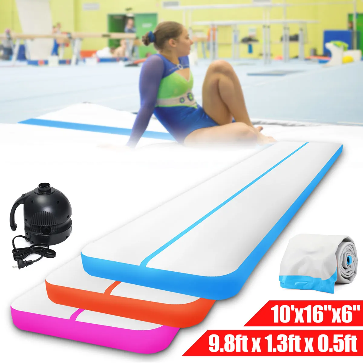 

Inflatable Balance Air Tumbling Track Gymnastics Tumbling GYM Mat Air Track Mat Gymnastics Exercise Pad with Inflatable machine