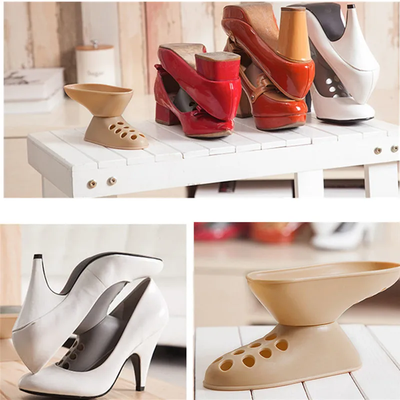 

1 Pair Plastic Shoe Rack Creative Space Saving Storage Shoes Rack Living Room Convenient Shoebox Shoes Organizer Home Storage