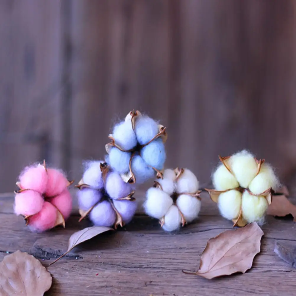 

LumiParty Elegant Colored Cotton Flower Bouquet Artificial Flower Home Wedding Decoration Photo Props-30