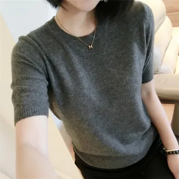 

2019 Spring New Pattern Woman Casual Sweater Solid Color Upper Garment Clothes