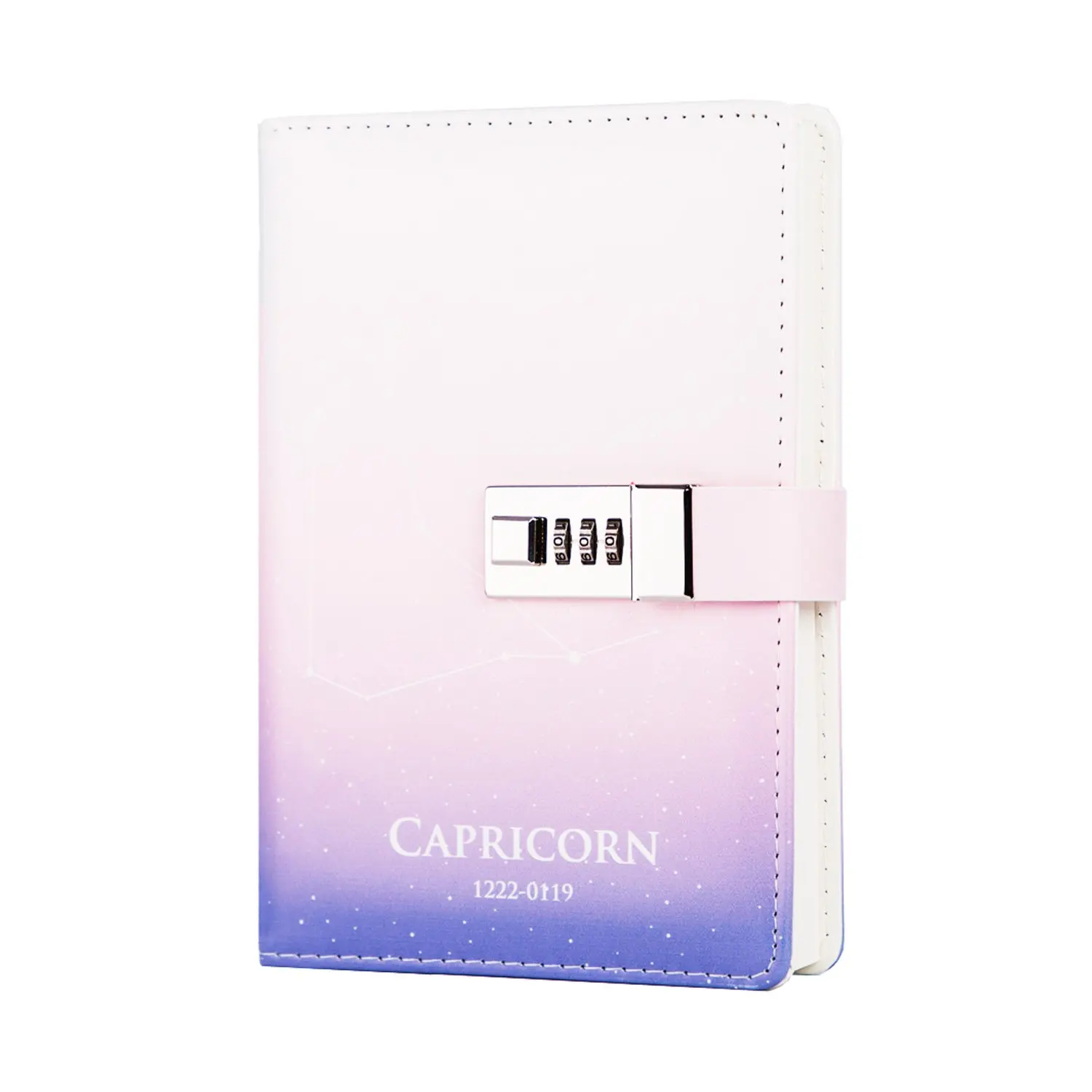 

Lock Diary Leather Journal Writing Notebook Planner Organizer Starry Sky Constellation Personal Diary Capricornus
