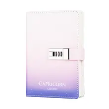 Lock Diary Leather Journal Writing Notebook Planner Organizer Starry Sky Constellation Personal Diary Capricornus ppyy new personal pocket organiser planner filofax diary notebook pu leather cover