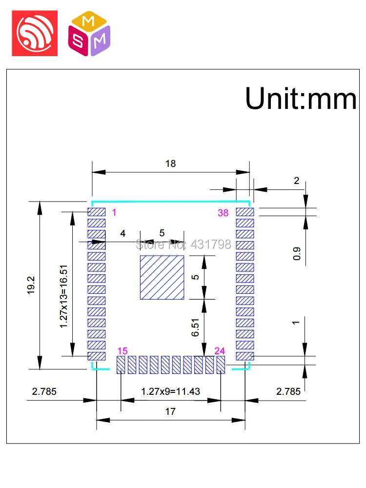 AIOT Espressif SoC ESP32 WiFi Bluetooth модуль ESP32-WROOM-32U международная версия домашней/промышленности/сельского хозяйства Автоматизация