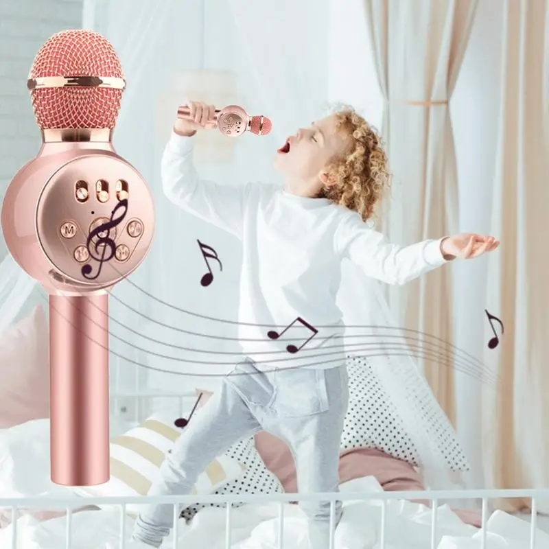 Красочные огни мобильный телефон караоке микрофон игрушка для детей пение музыка беспроводной Bluetooth караоке микрофон игрушка
