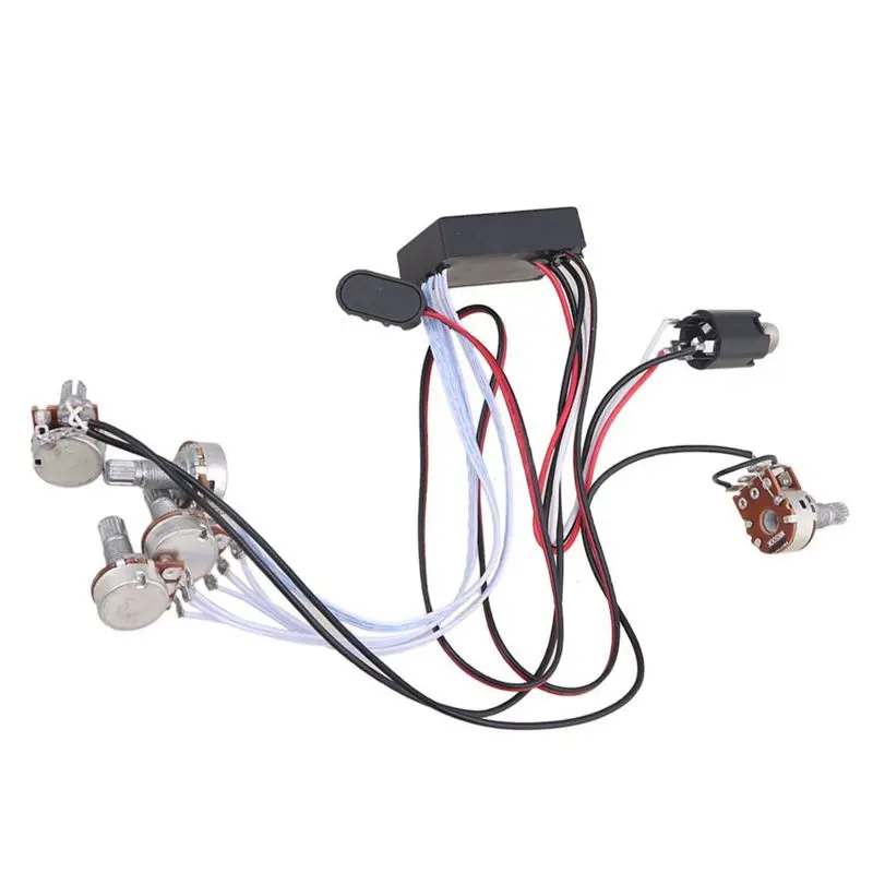 

ABGZ-Preamp 3 Band Equalizer EQ Harness Guitar Bass Tone Control System for Active Pickup