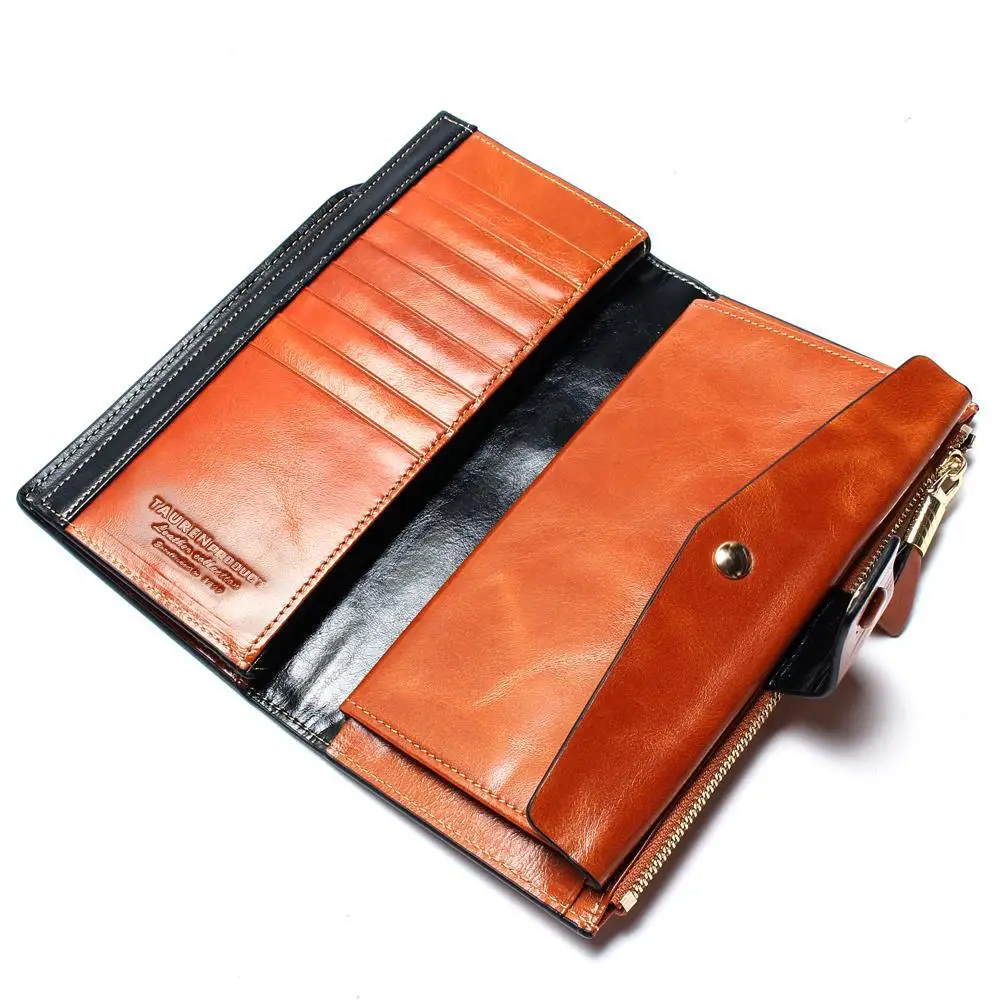  2020 New Design Fashion Multifunctional Purse Genuine Leather Wallet Women Long Style Cowhide Purse