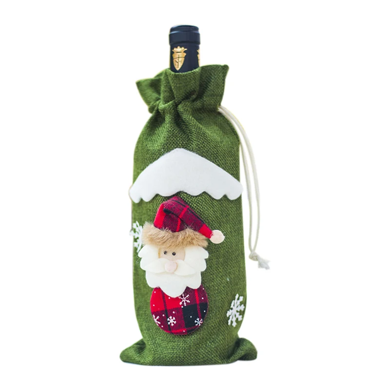 Красное вино бутылка крышка сумки украшения вечерние Рождество Счастливого Рождества украшения