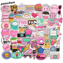 60 шт. ПВХ водонепроницаемый Vsco для девочек Kawaii розовый забавный стикер игрушки багаж наклейка s для мото автомобиля и чемодана крутая модная наклейка s