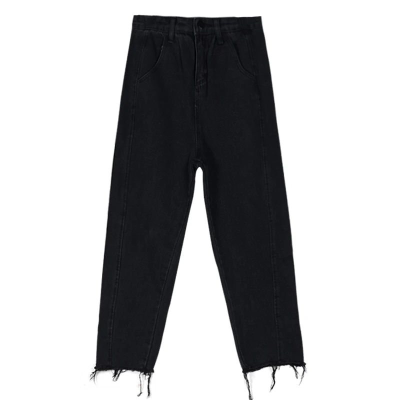 

Spring Autumn Jeans Woman High Waist Boyfriend Jeans For Women Black Denim Students Wide Leg Pants Trousers