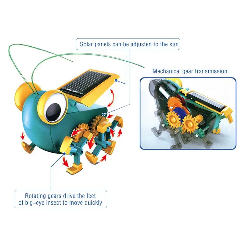Развивающие игрушки для детей солнечной энергии DIY power Bigeye насекомое игрушечный