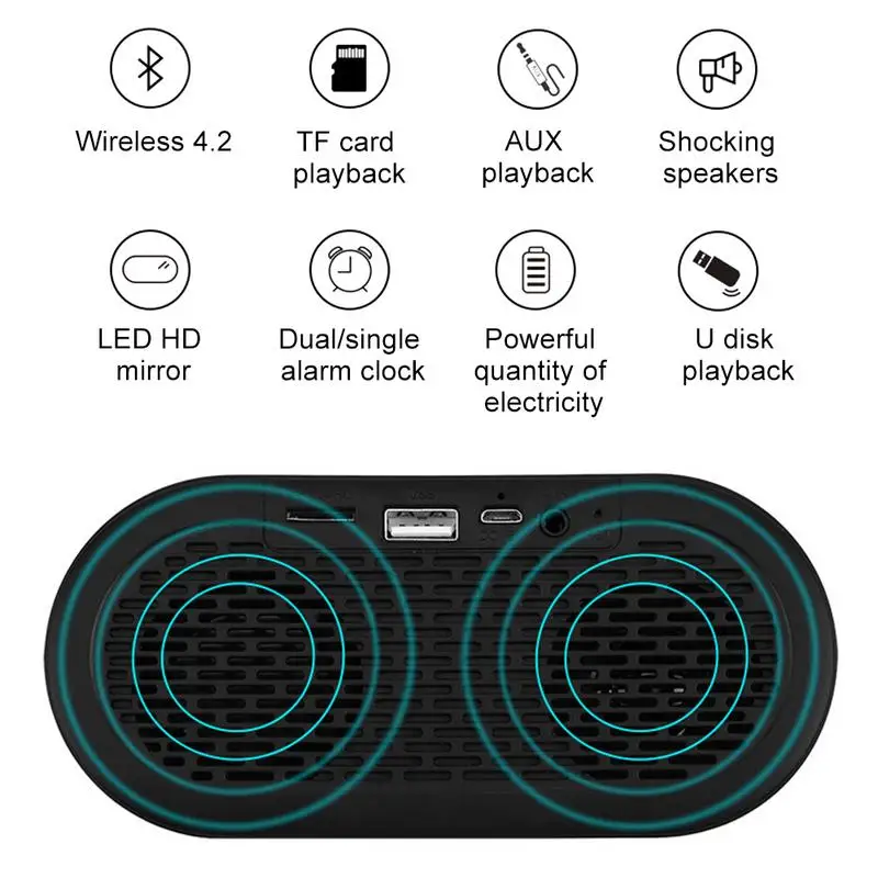 P6 Мини Bluetooth динамик портативный беспроводной динамик стерео музыка объемный Поддержка Bluetooth U диск компьютер часы Аудио