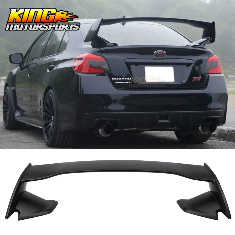 Fits 15 18 Subaru WRX STI OE Style Rear Trunk Spoiler Unpainted Black