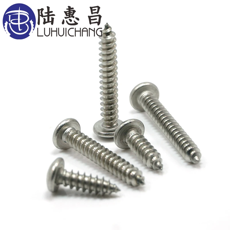 

luhuichang M4 Cross Recessed Button Pan Head Small Screws 304 Stainless Steel Round Head Screw Self-tapping Screw