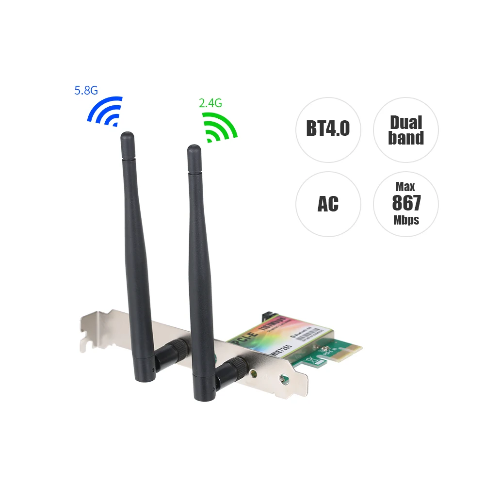 Wi Fi карта переменного тока 1200 Мбит/с BT4.0 беспроводной сетевой адаптер PCIe 5 8 ГГц/2 4