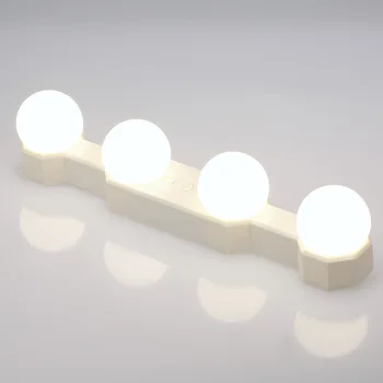 

4 Bulb LED Mirror Lights USB Rechargeable Cordless Vanity Makeup Lights Brightness Color temperature Adjustable
