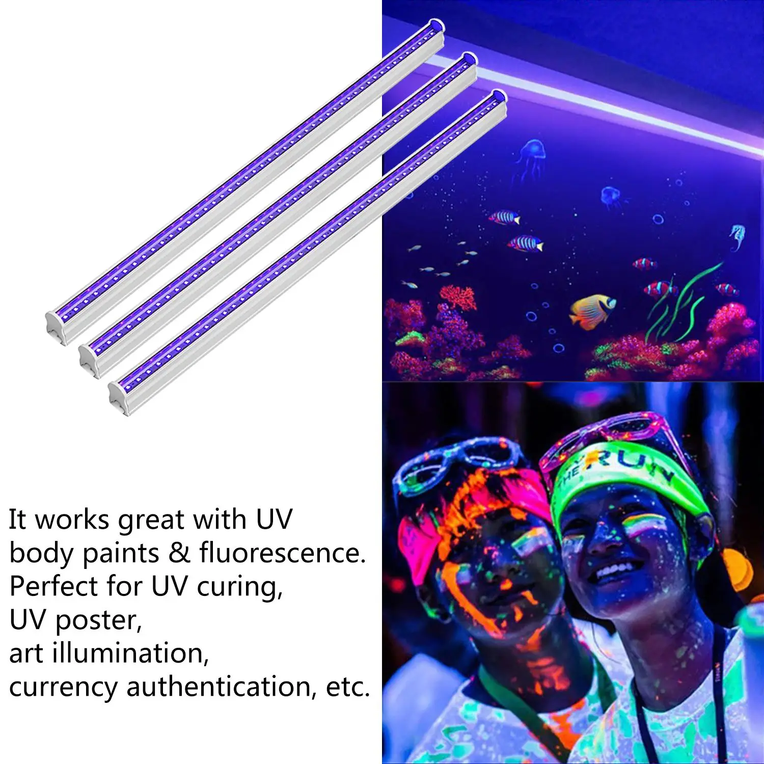 6W LED UV Light Fixtures Portable Blacklight LED Lamp for UV Poster UV