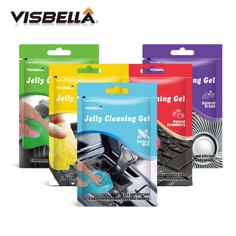 Visbella 80gm гель для очистки желе и грязи, Очищающий губки для автомобиля, Очищающий зазоры углов пыли и грязи, универсальный уход за кибер-краской
