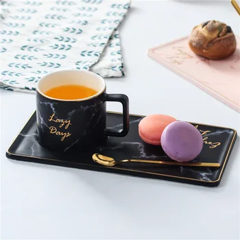 

Matte Phnom Penh Marble Cup Saucer Ceramics Coffee Cup Dish Suit European Afternoon Tea English-style Afternoon Teacup