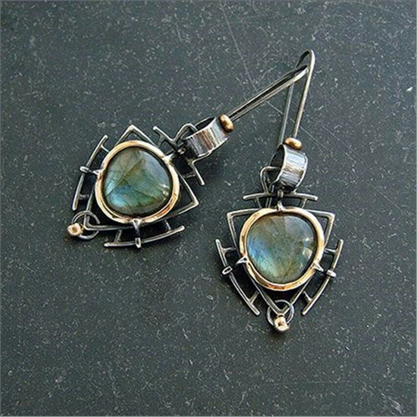 

Women Vintage Gemstone Ear Clip Earrings Wedding Bridal Jewelry Bridal Party Wedding Jewelry Ornaments Accessories