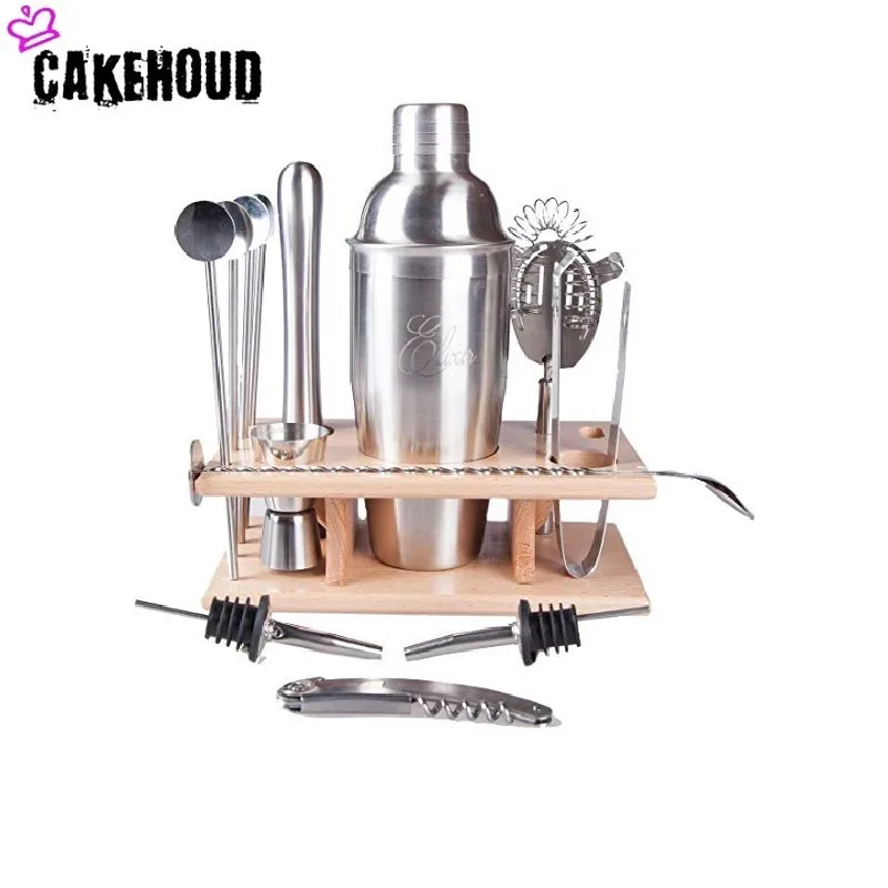 CAKEHOUD набор для коктейлей 8 шт. Набор Профессиональный барный инструмент с бамбуковым кронштейном кухонный бар Идеальный семейный коктейльный набор