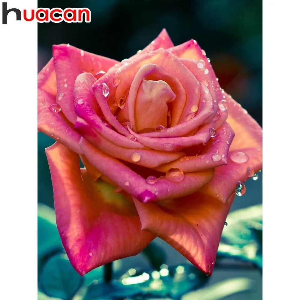 

HUACAN Diamond Paintng 5D DIY Mosaic Rhinestone Full Square Diamond Embroider Cross Stitch Rose Flower Home Decor Wall Sticker