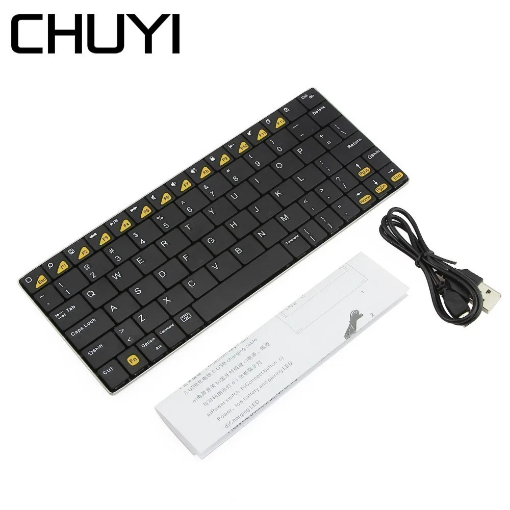 

CHUYI Ultra Thin Bluetooth 3.0 Keyboard Wireless Computer Portable Mini Keypad For Tablet Apple iPad/iPhone Series/Mac Book/PC