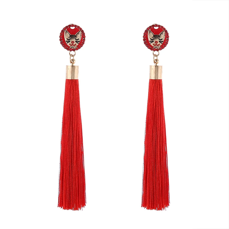 Модные свисающие серьги Cat/women/Long/Bohemian/Dangle/Blue/Balck/Metal/Boho/Золотые сережки с
