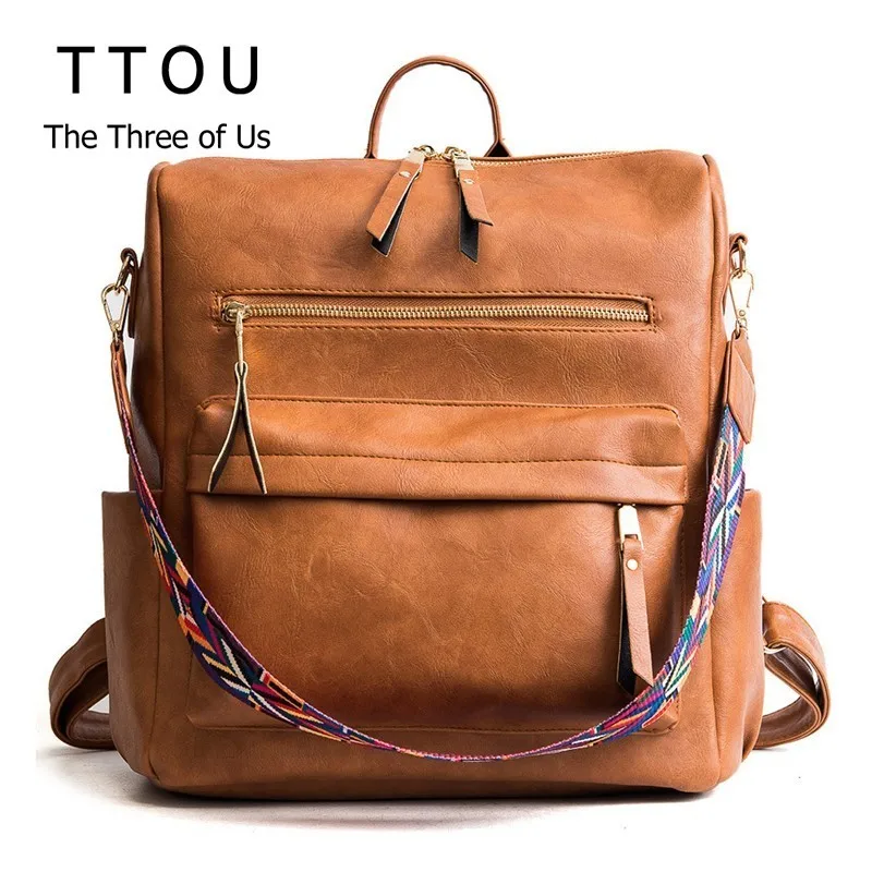 TTOU النساء بو الجلود على ظهره الطلاب حقيبة مدرسية كبيرة متعددة الوظائف حقائب السفر Mochila حقيبة للظهر فينتاج TTOU النساء بو الجلود على ظهره الطلاب حقيبة مدرسية كبيرة متعددة الوظائف حقائب السفر Mochila حقيبة للظهر فينتاج