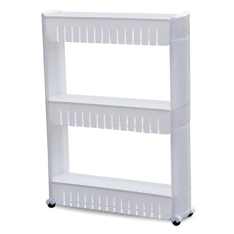 

LBER 3 Tier Slide Out Storage Tower in Bathroom With Wheels