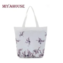Miyahouse Горячая кран Женская Холщовая Сумка большой емкости девушка печать хозяйственная сумка летняя повседневная дикая пляжная сумка женская
