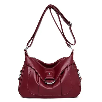 

2019 Female Messenger Bags Luxury Handbags Women Bags Designer Bolsa Feminina Vintage Soft Leather Shoulder Bag Ladies Solid New