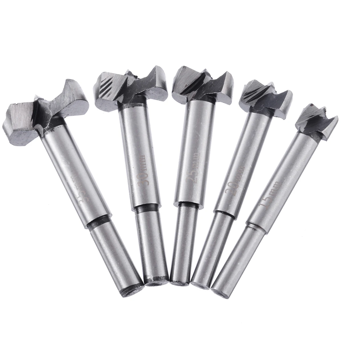 5pcs/set 15/20/25/30/35mm Wood Drill Bit Hole Saw Cutter Tool with Round Shank for Wood Cutter Garden Tool