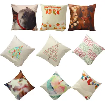 

Retro Letter Cotton Linen Pillow Case Waist Throw Cushion Case Home Office Sofa Seat Car Decorative