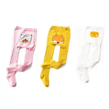 Милые детские колготки с героями мультфильмов; мягкие хлопковые трикотажные леггинсы для девочек; колготки; Детские прикольные гольфы