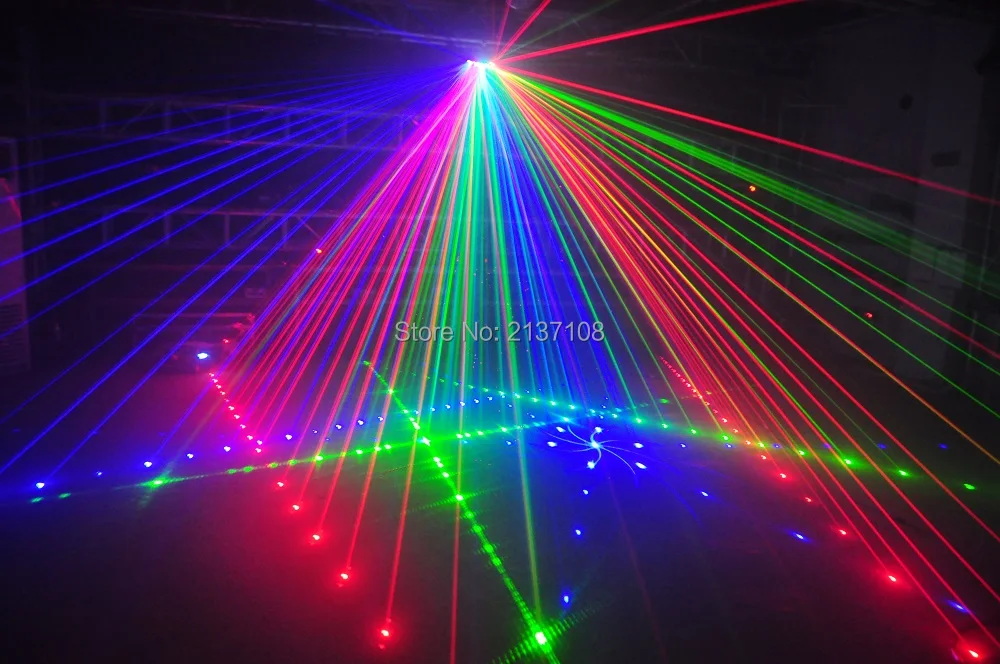 RGB светодиодные анимационные лазерные огни DMX512 Luz DJ диско декор для домашней