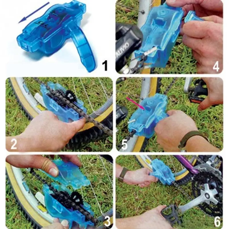 Bicycle Chain Cleaner Scrubber Repair Rotating Brushes Bike Wash Accessories | Спорт и развлечения