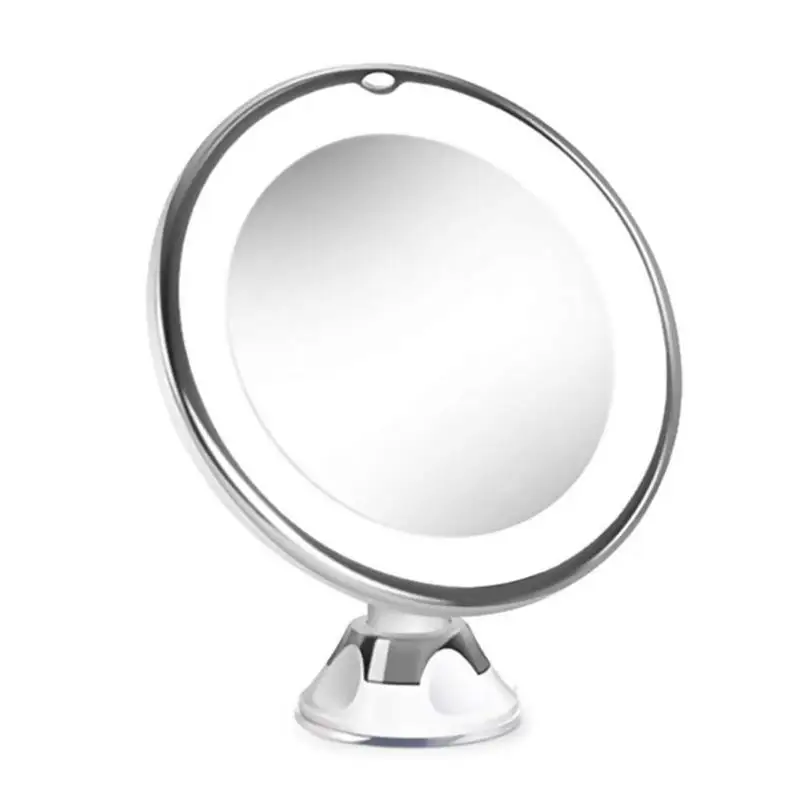 

Magnifying Makeup Mirror Round Suction Cup Makeup Mirror with LED Light 360 Degree Rotation Desktop Cosmetic Mirror