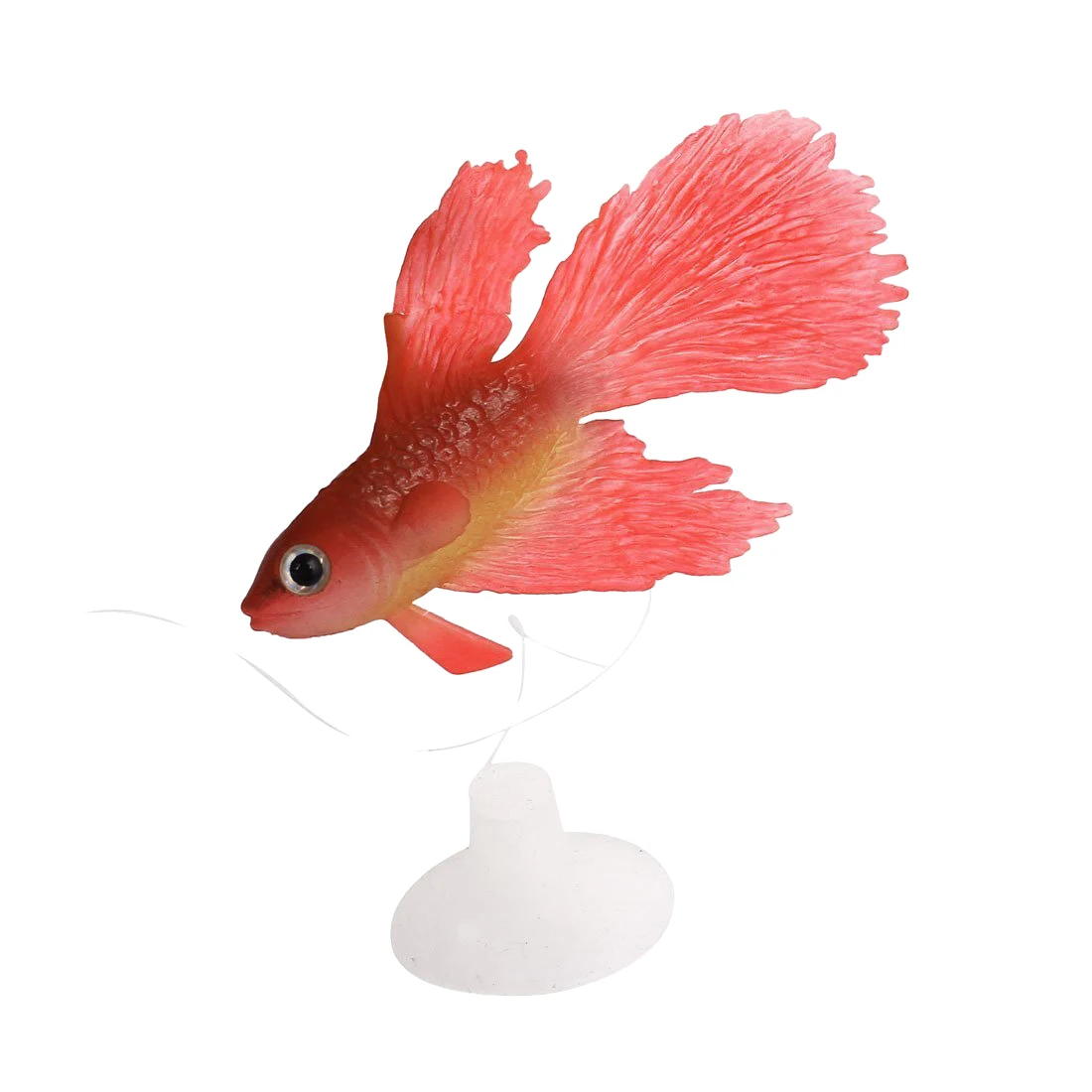 

Silicone Aquarium Suction Cup Emulational Artificial Fish Ornament Red