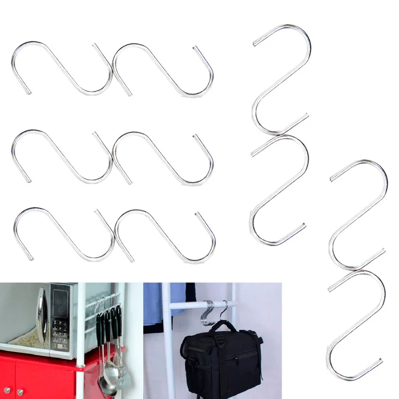 Stainless Steel Shaped Hooks Kitchen Hanging Hanger Storage Holders Organizer Household Home