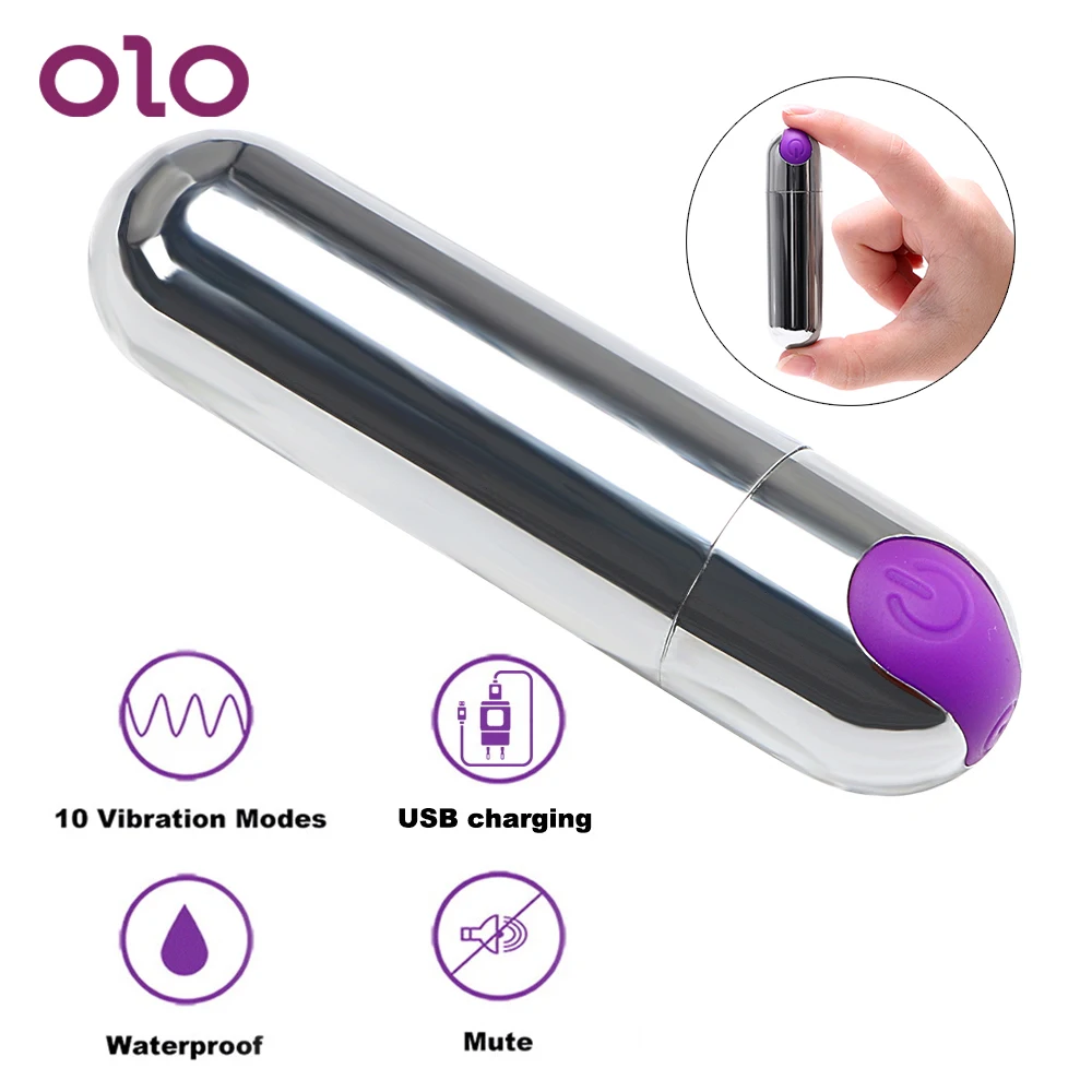 OLO мини вибратор пуля массажер точки G водонепроницаемый USB Перезаряжаемый 10