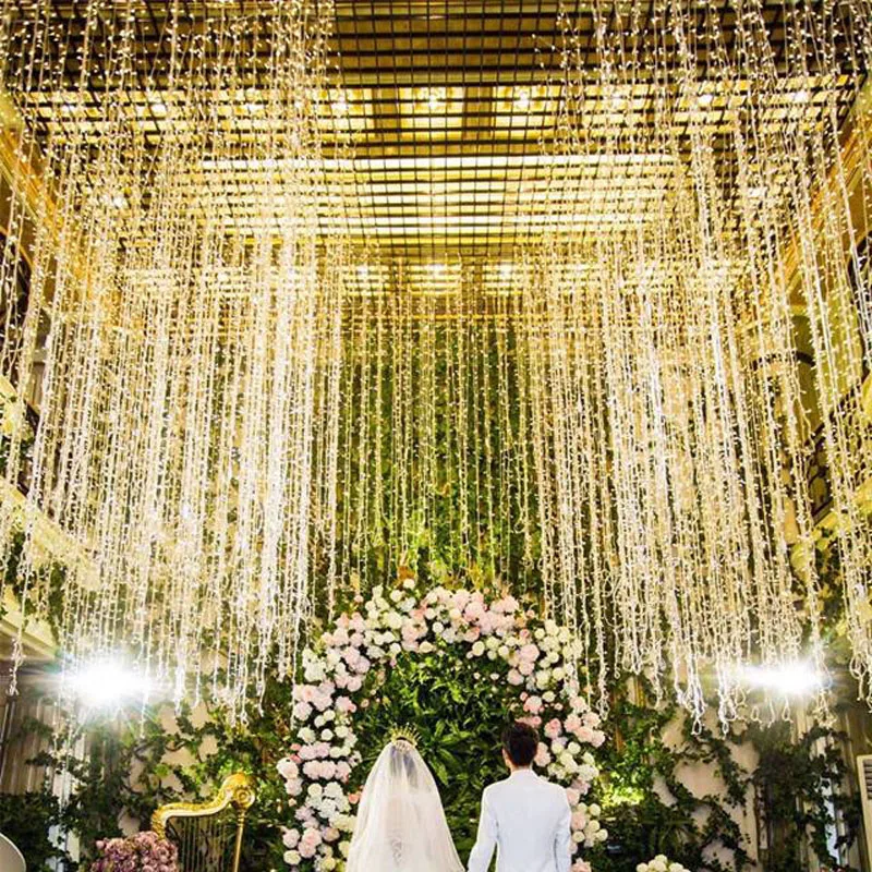 

1.5x1.5m 1.5x0.7m LED Icicle Curtain Lights LED STRING Fairy Holiday Christmas Lights Garlands Party Garden Wedding Decorations