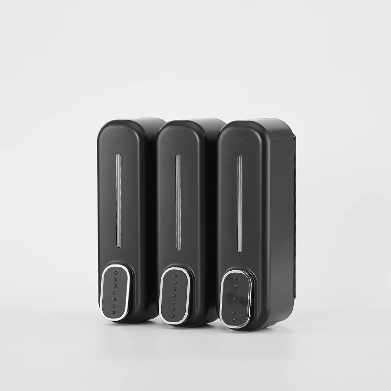 Hand Soap Dispenser Wall Mounted black 350ml Liquid Shampoo Shower