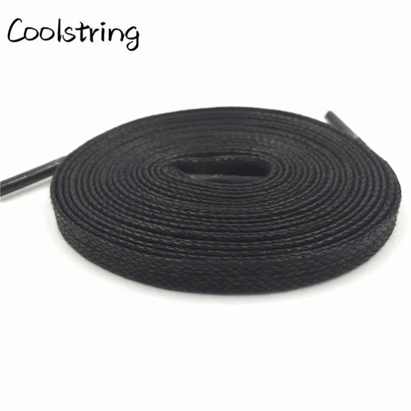 Coolstring Waxed Cotton Flat Shoe Laces Leather Waterproof Mens Martin Boots Shoelace Casual Dress Coloured Shoestring Unisex
