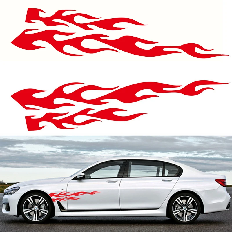 

1 Pair Red Flame Graphic Decal Flaming Car Sticker for Car Truck Auto Body Hood Panel Window Rear Windshield