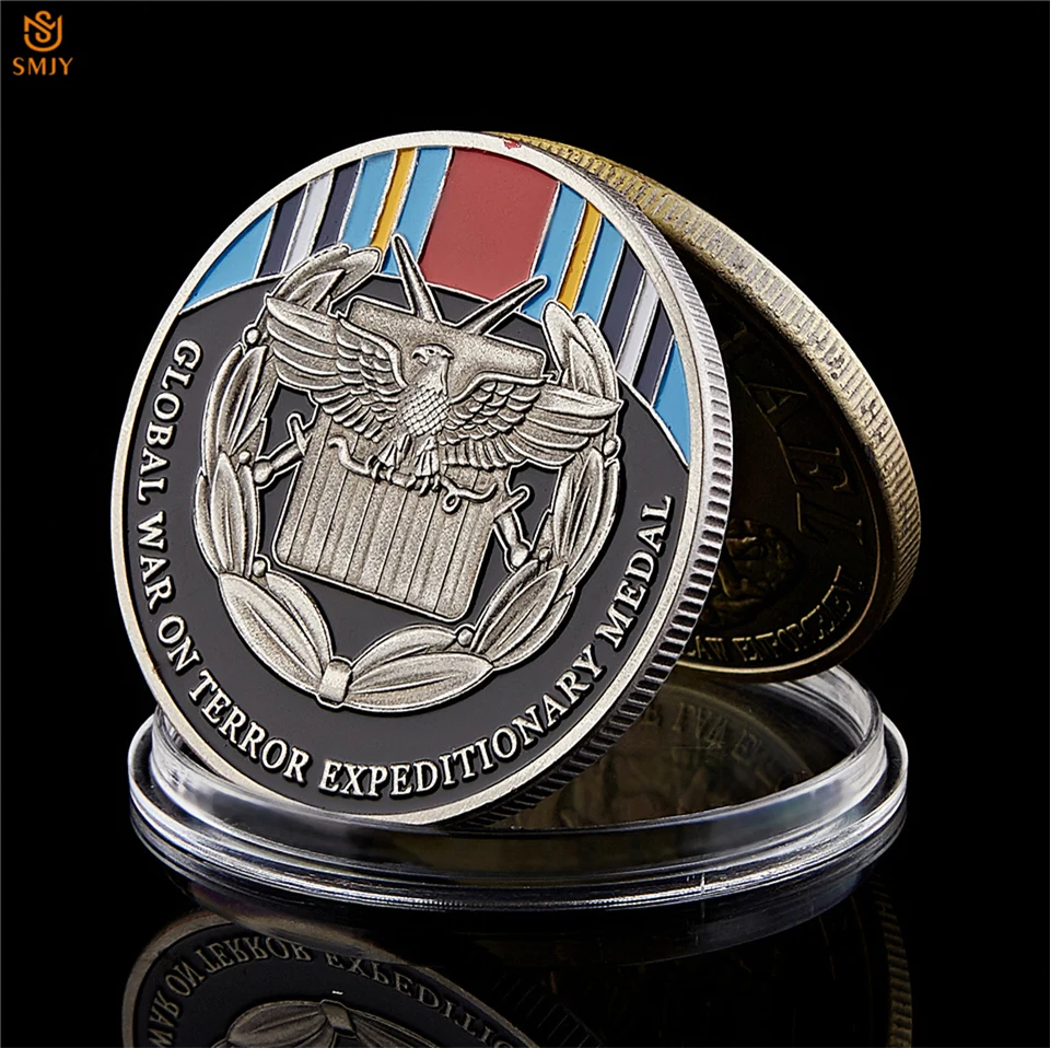 Мировую войну с террором экспедиционные военная медаль серебристого металла на военную тематику имитация Монеты Коллекция
